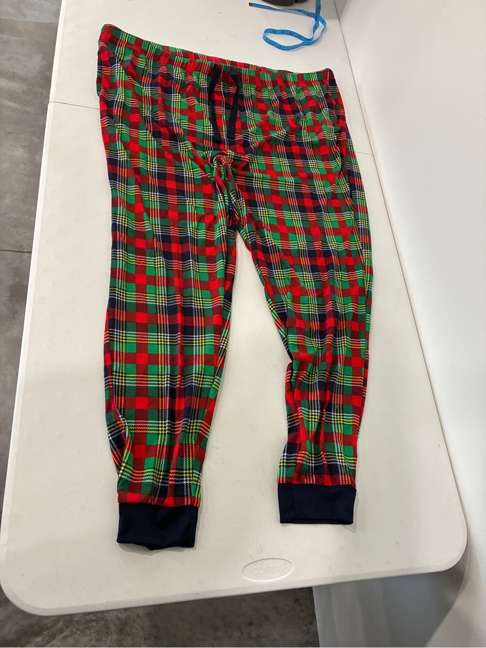 Dearfoams Mens Size 3XL Red & Green Plaid Stretch Knit Jogger Pajama Pants